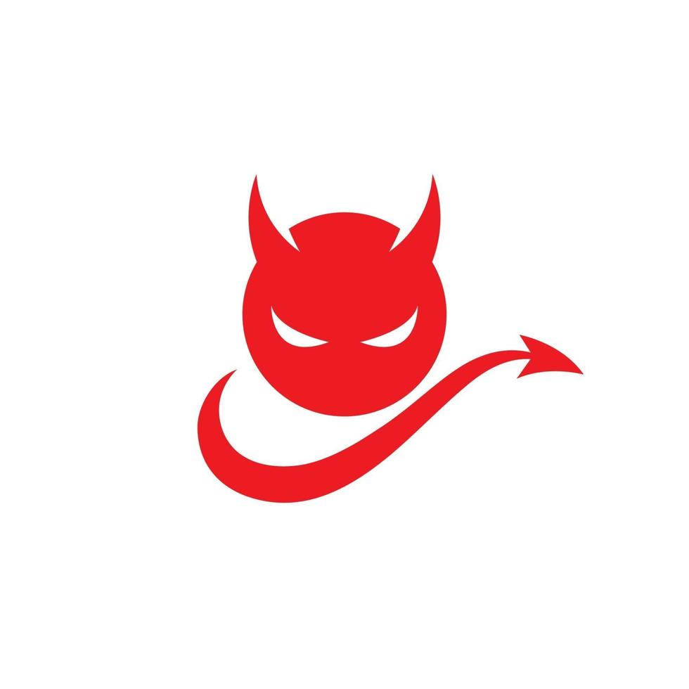 modelo de ícone de vetor de logotipo de diabo vermelho