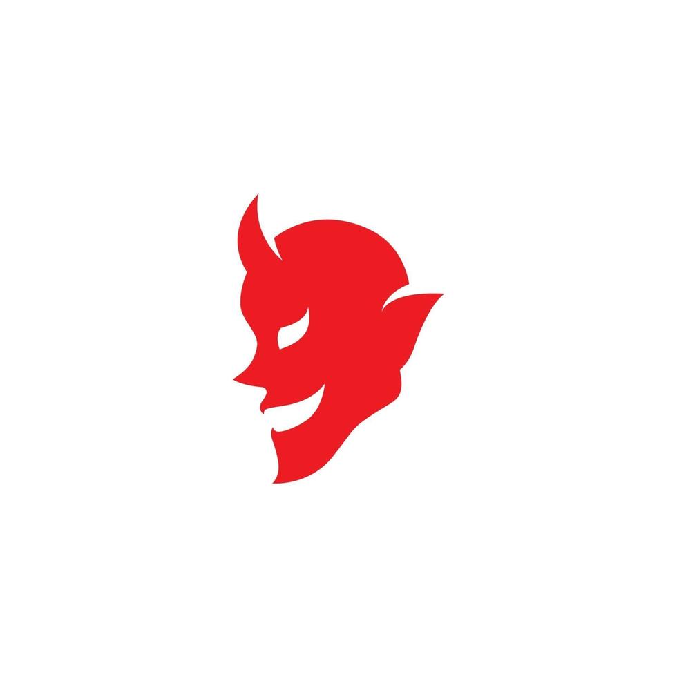 modelo de ícone de vetor de logotipo de diabo vermelho