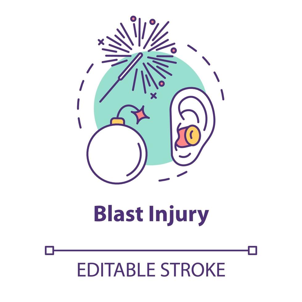 ferimento por explosão, ícone do conceito de ferimento por estilhaço vetor