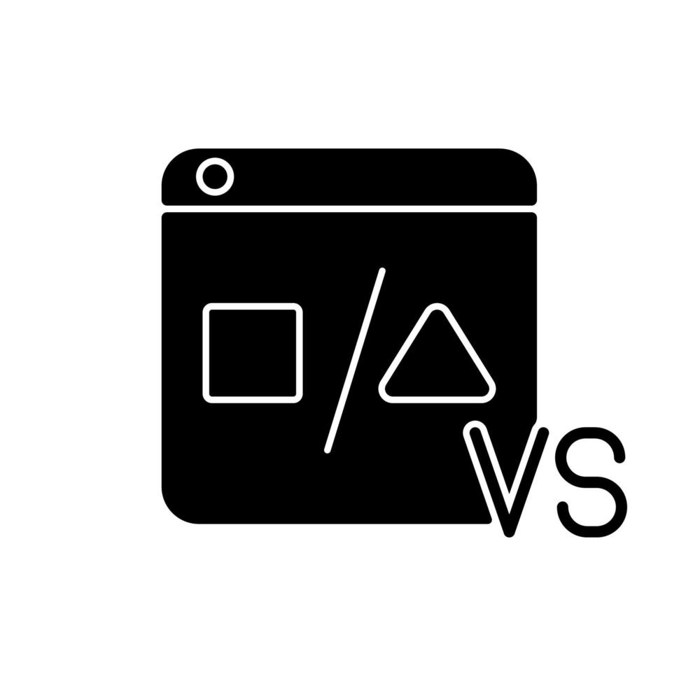ícone de glifo preto de plataformas de comparação vetor