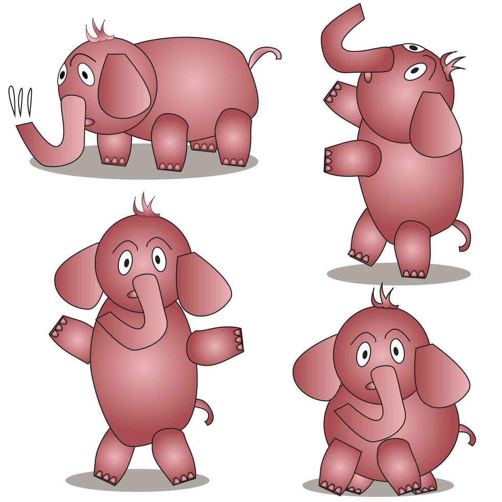 elefante desenho animado personagem conjunto vetor