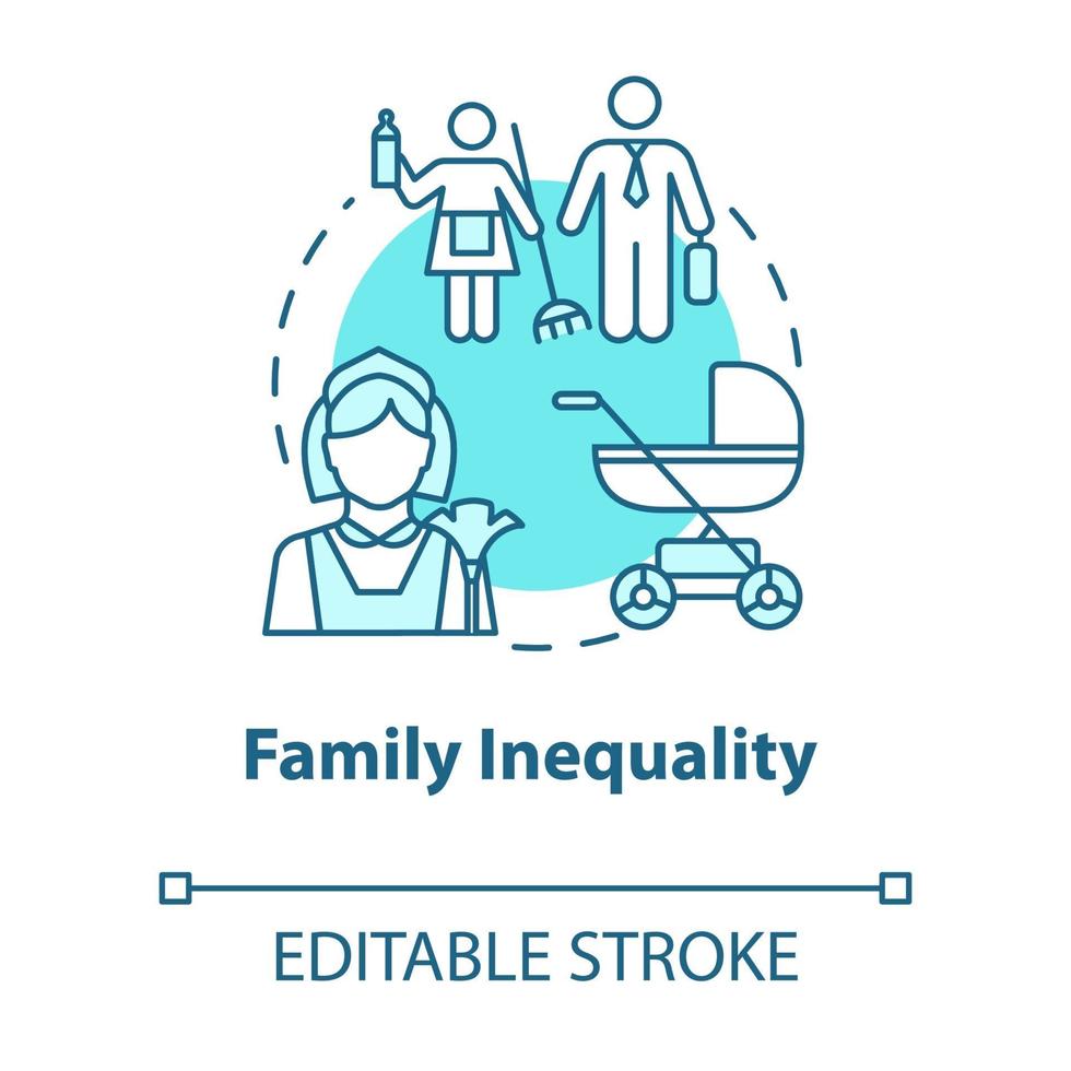 ícone do conceito turquesa de desigualdade familiar vetor