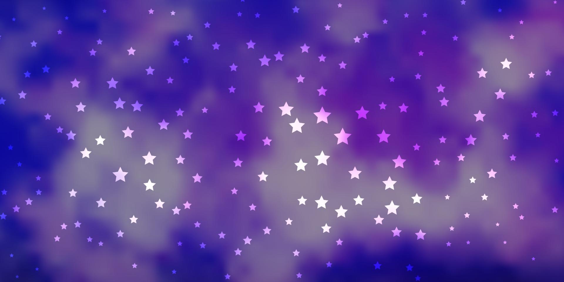 layout de vetor roxo escuro com estrelas brilhantes.