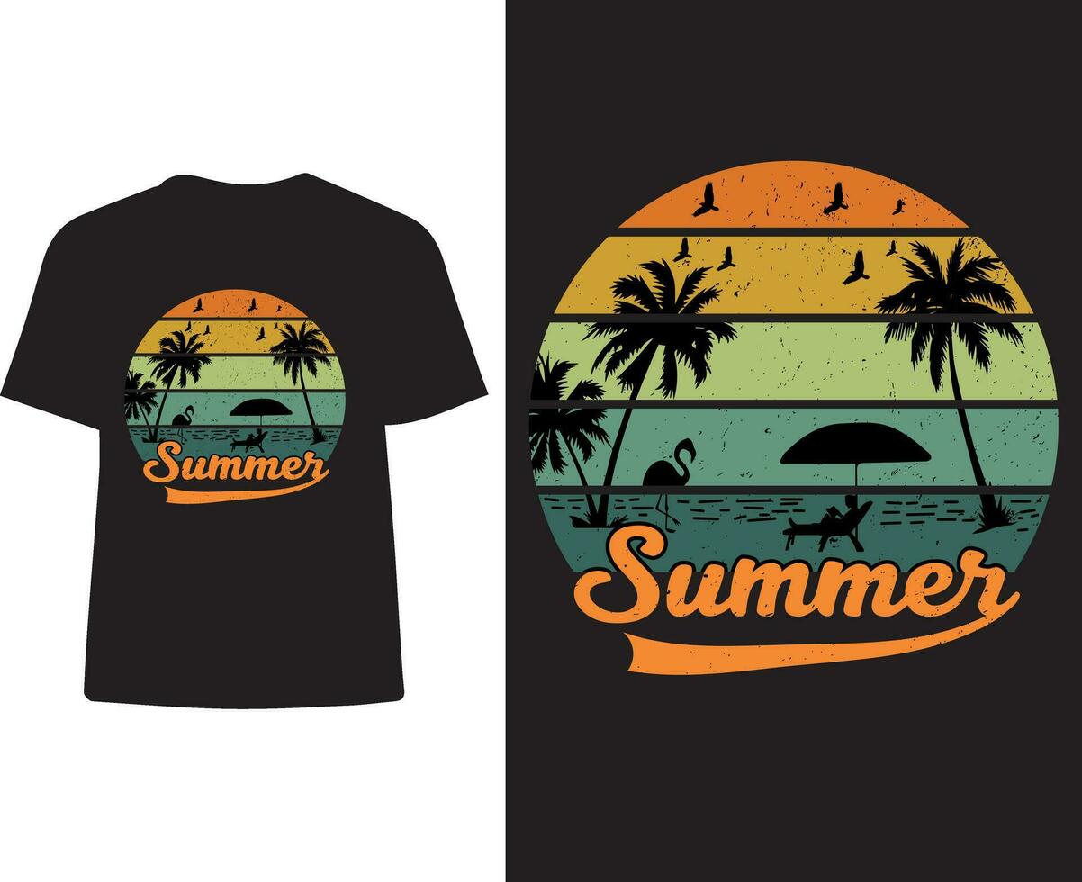 design de camiseta de verão vetor