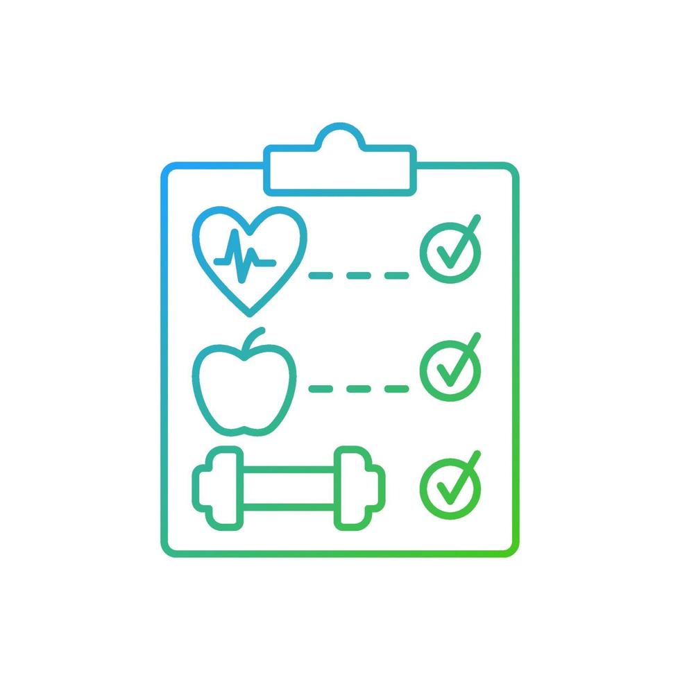 ícone de vetor linear gradiente de programa de bem-estar.