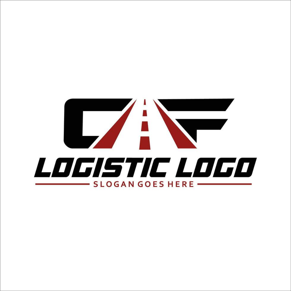 logístico logotipo vetor. logística transporte logotipo consistindo do a cartas cmf ou cf em branco fundo vetor