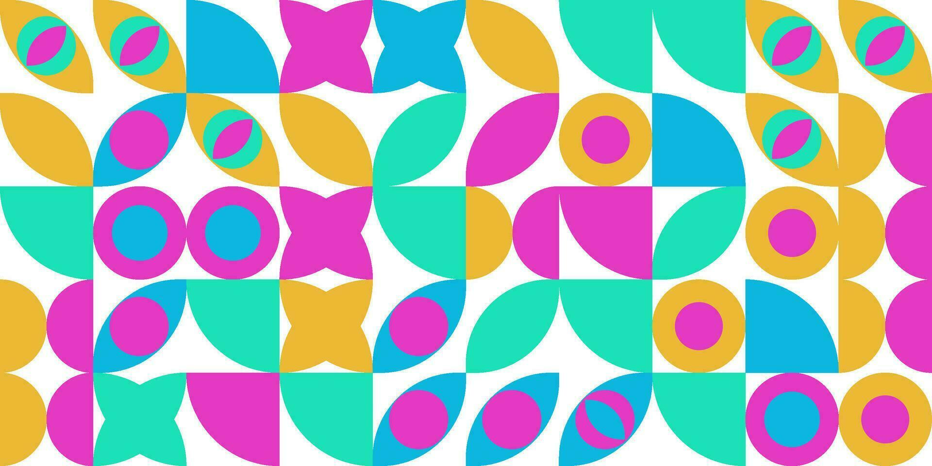 abstrato geométrico bauhaus padronizar. rosa, laranja e azul cor quadra fundo. vetor colorida moderno ilustração.