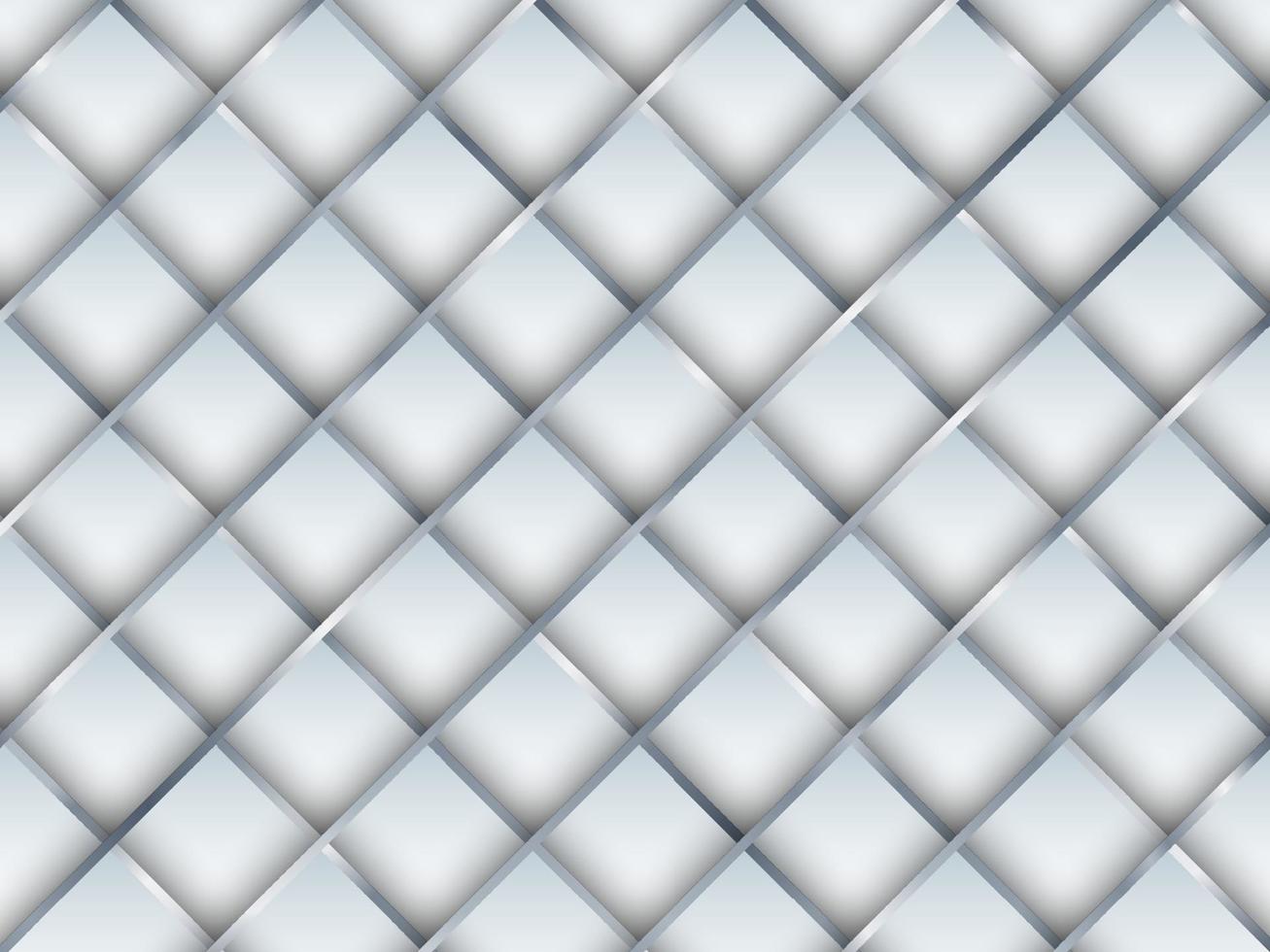 padrão abstrato sem costura 3d branco quadrado prata linhas de grade de fundo vetor