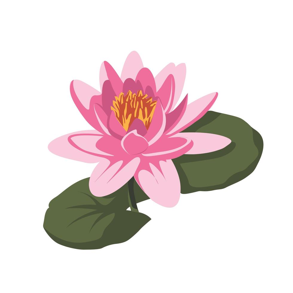 design de clip-art em cor de flor de lótus vetor