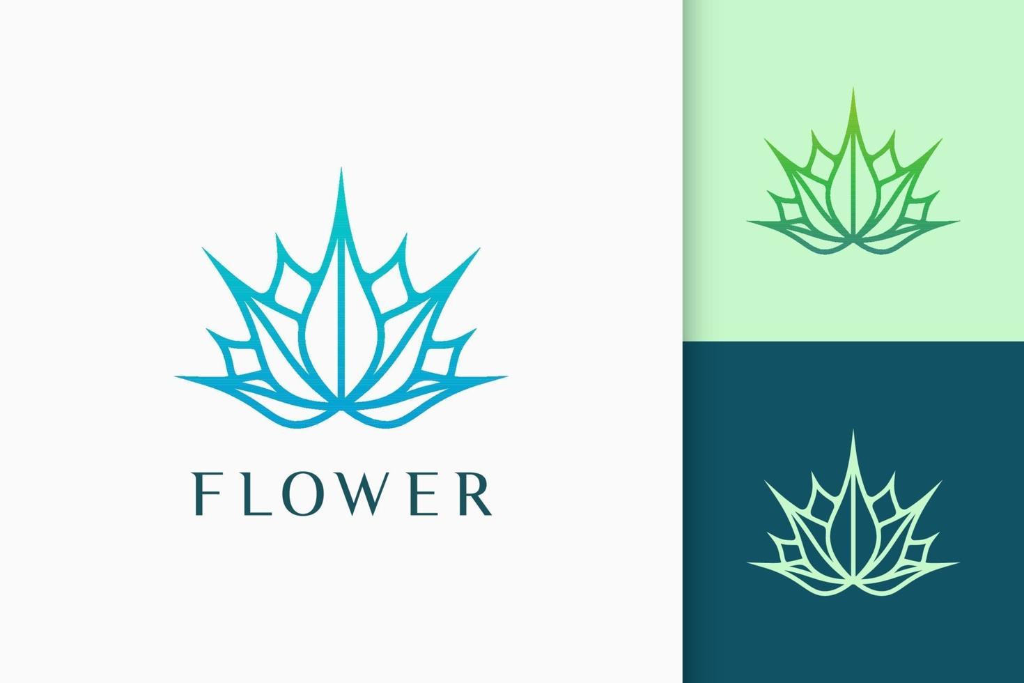 logotipo de lótus ou ervas em formato luxuoso e moderno para beleza ou terapia vetor