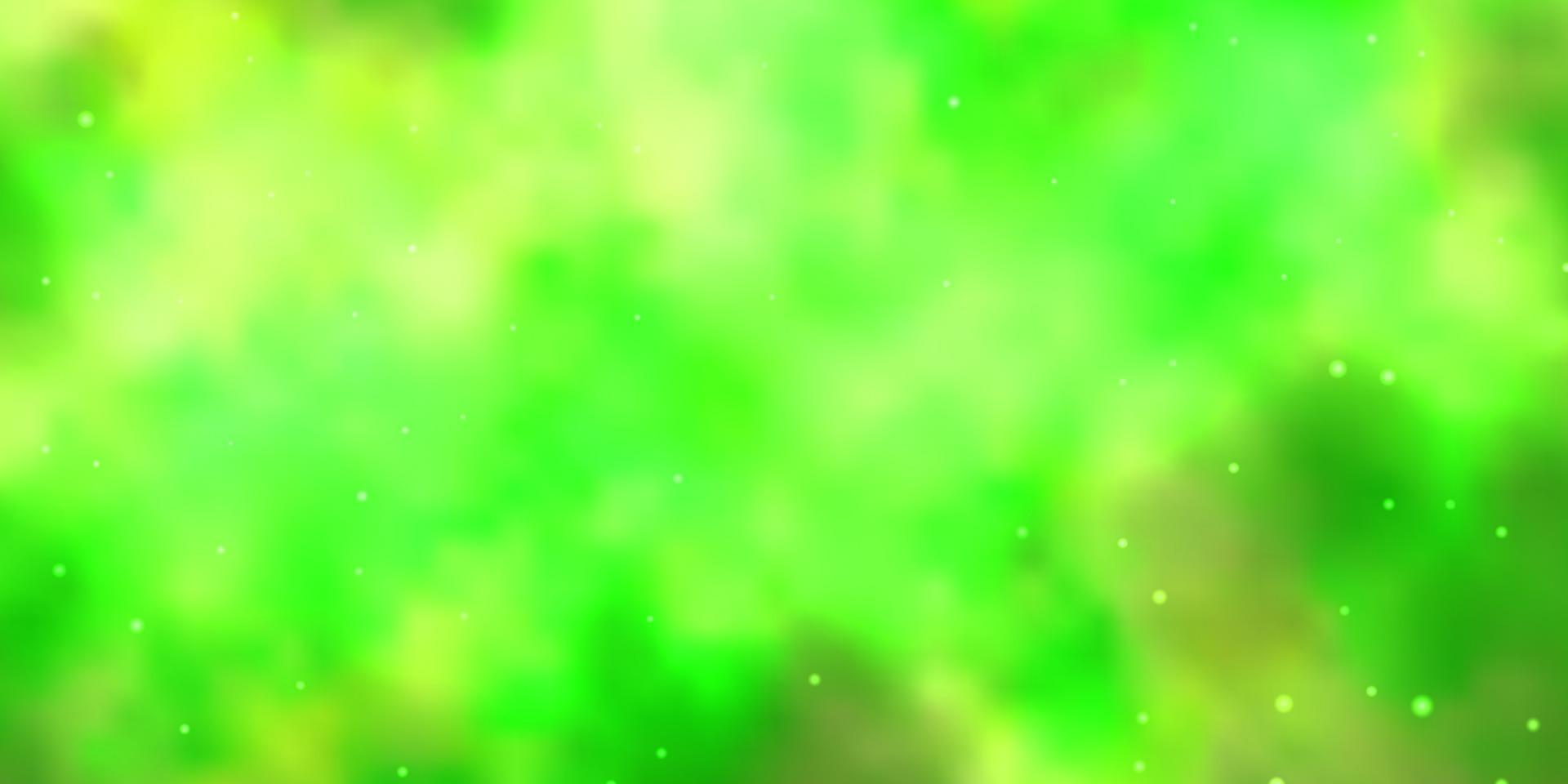 textura de vetor verde e amarelo claro com belas estrelas.