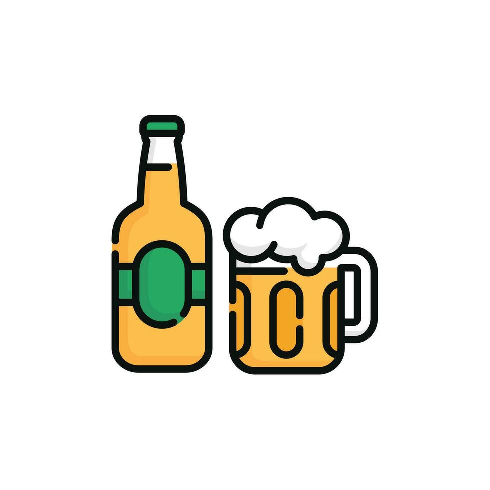 Cerveja vetor ilustração isolado em branco fundo. Cerveja ícone