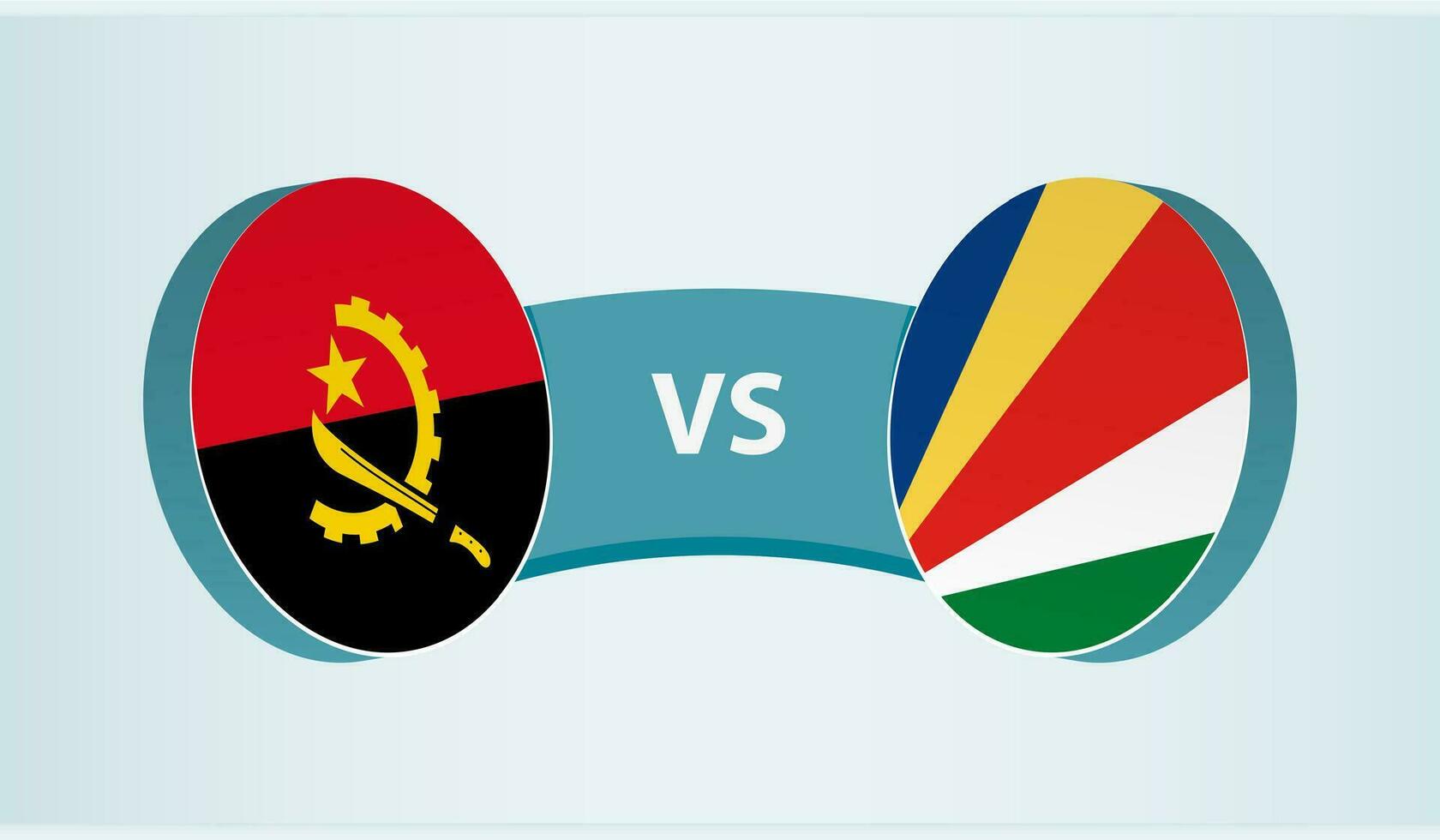 Angola versus Seychelles, equipe Esportes concorrência conceito. vetor