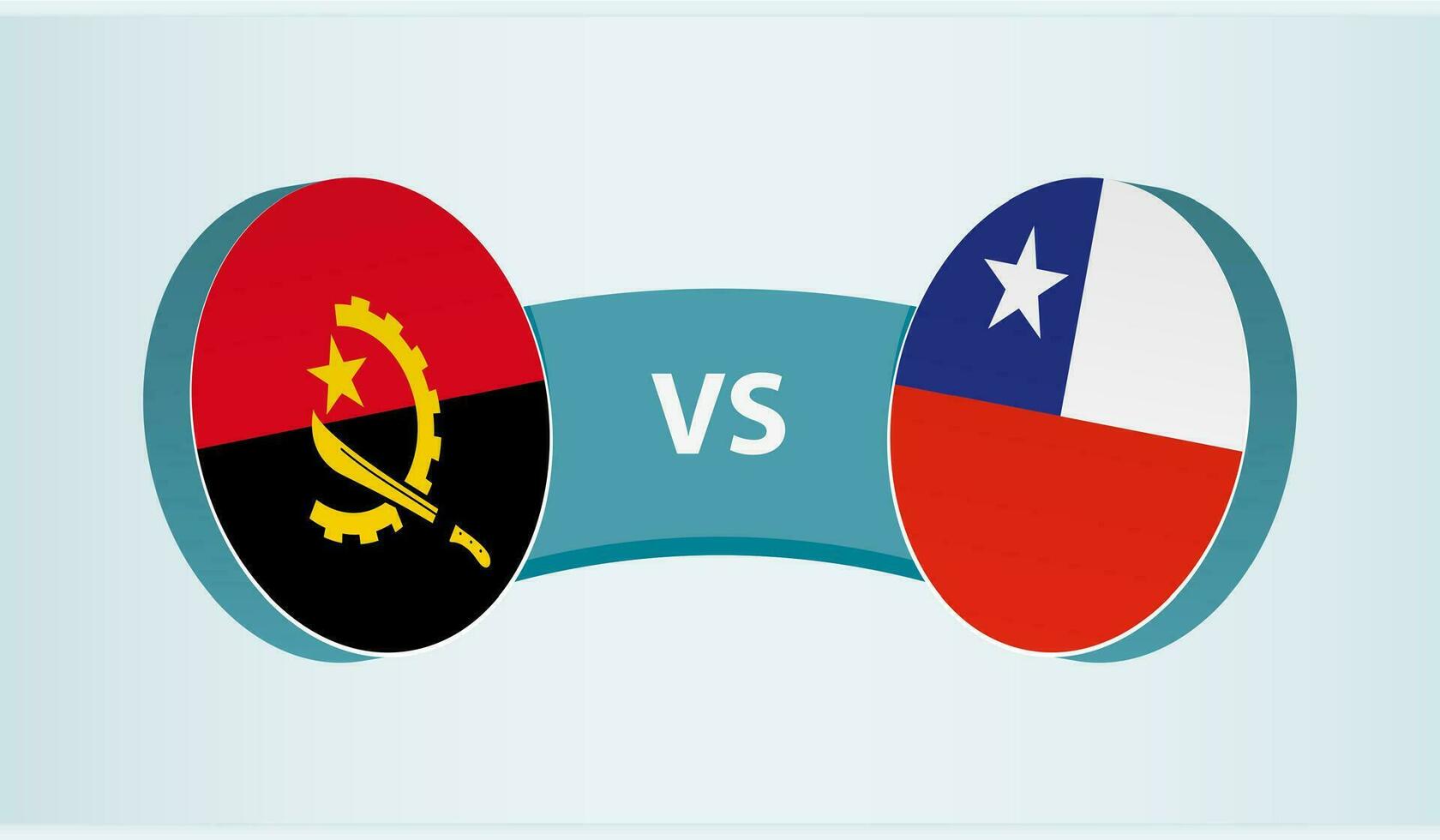 Angola versus Chile, equipe Esportes concorrência conceito. vetor