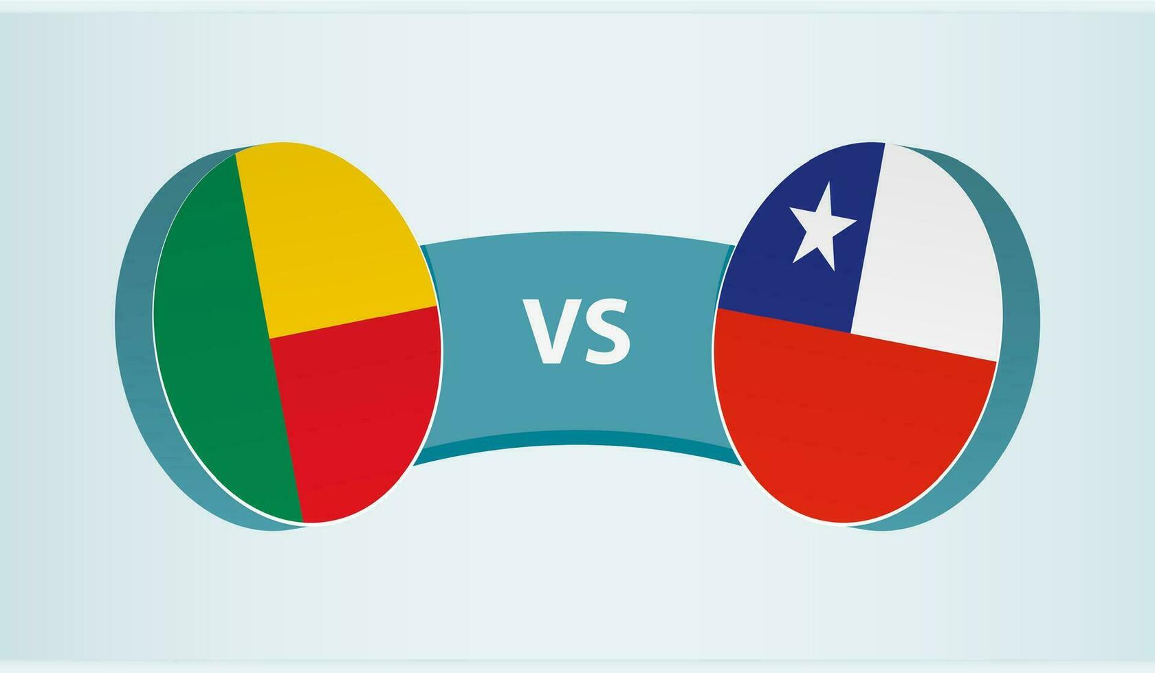 benin versus Chile, equipe Esportes concorrência conceito. vetor