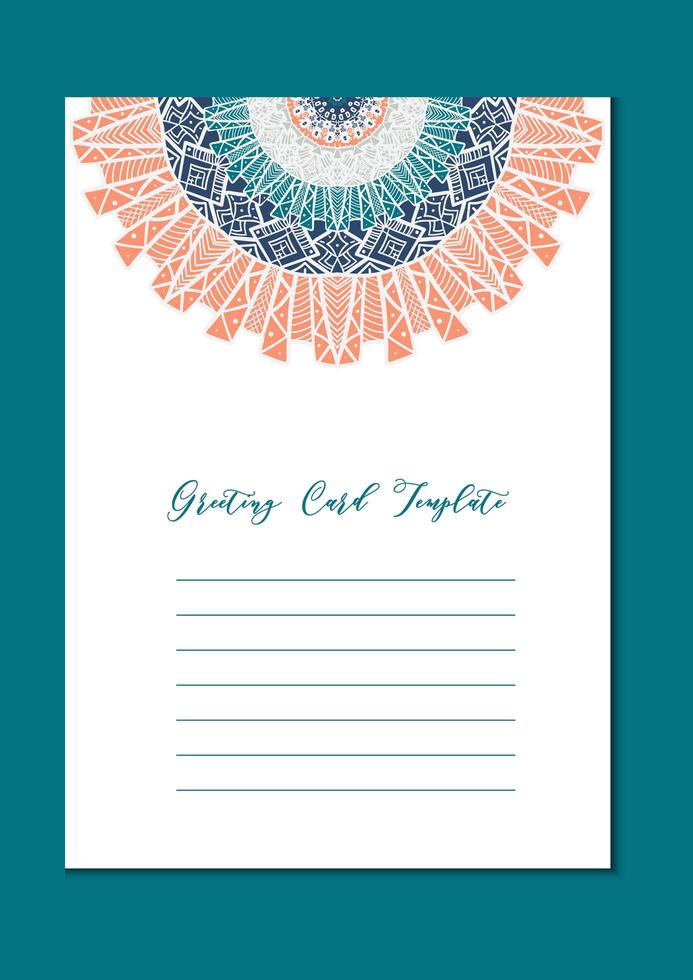 mandala oriental template card vetor