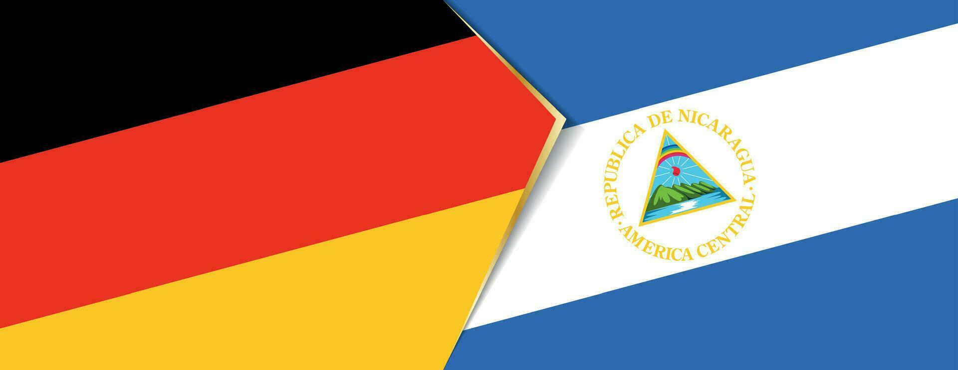 Alemanha e Nicarágua bandeiras, dois vetor bandeiras.
