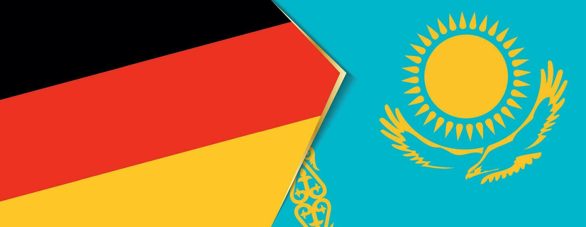 Alemanha e Cazaquistão bandeiras, dois vetor bandeiras.