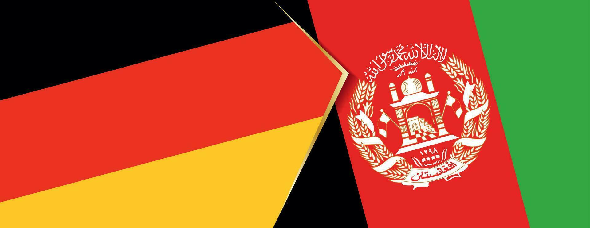 Alemanha e Afeganistão bandeiras, dois vetor bandeiras.