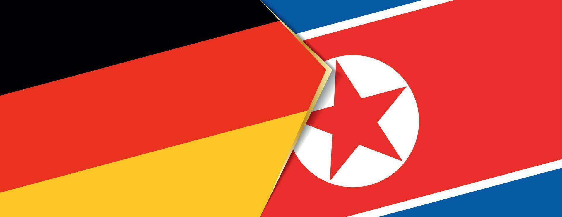 Alemanha e norte Coréia bandeiras, dois vetor bandeiras.