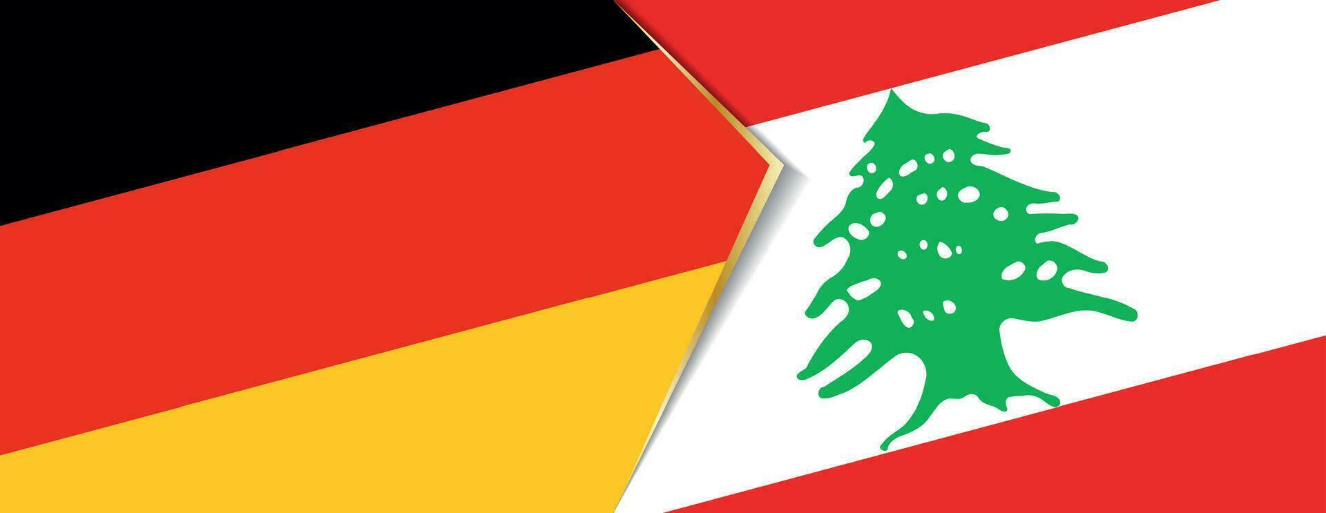 Alemanha e Líbano bandeiras, dois vetor bandeiras.