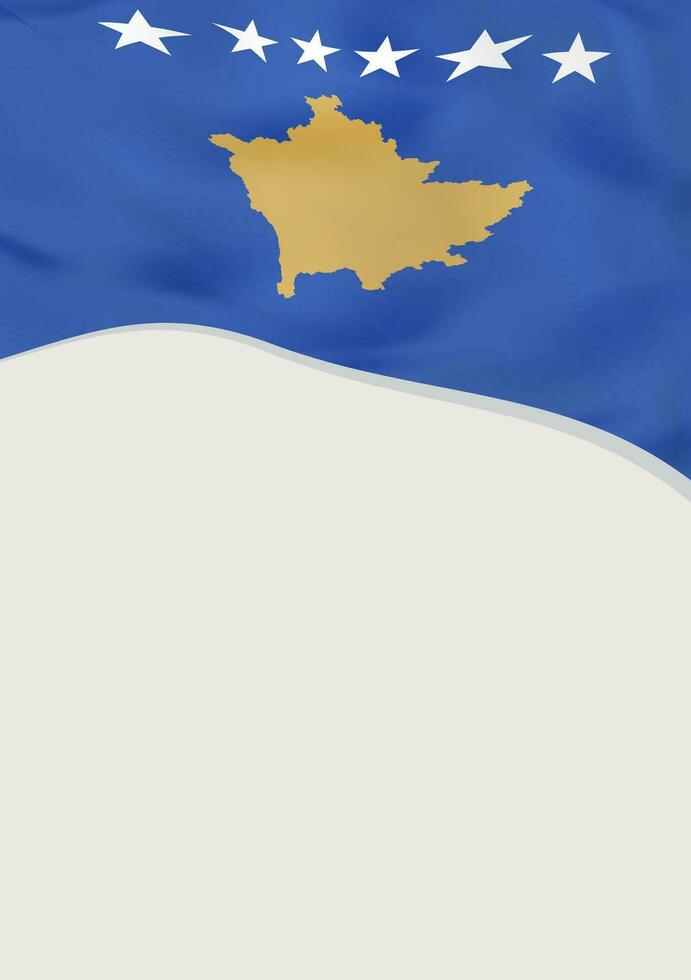 folheto Projeto com bandeira do kosovo. vetor modelo.