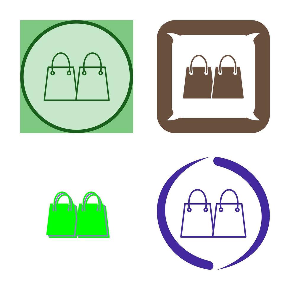 ícone exclusivo de vetor de sacolas de compras