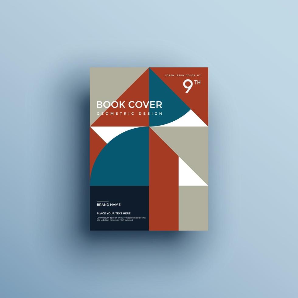 fundo de brochura com formas geométricas, design de capa de livro vetor