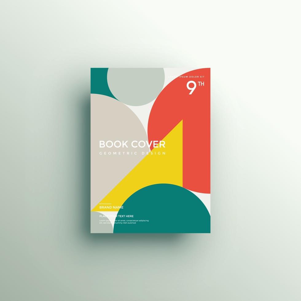 fundo de brochura com formas geométricas, design de capa de livro vetor