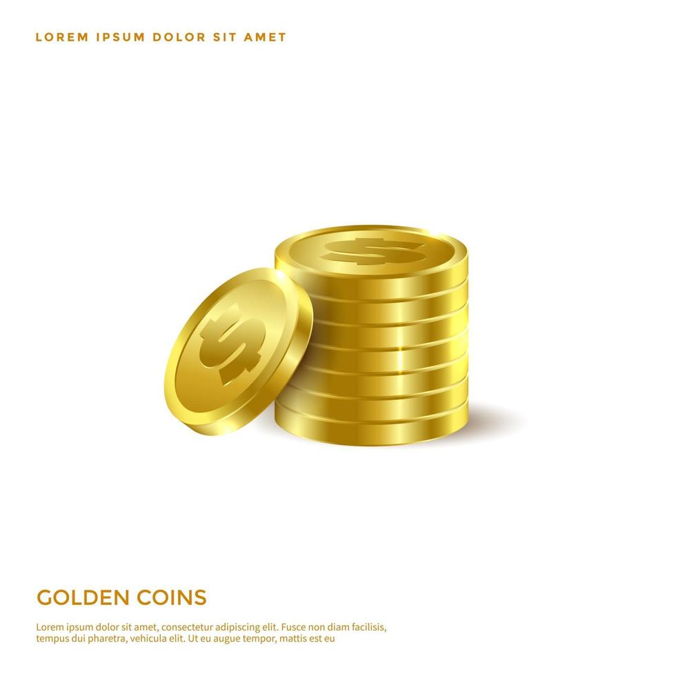 objeto moeda de ouro, design de plano de fundo de dinheiro vetor