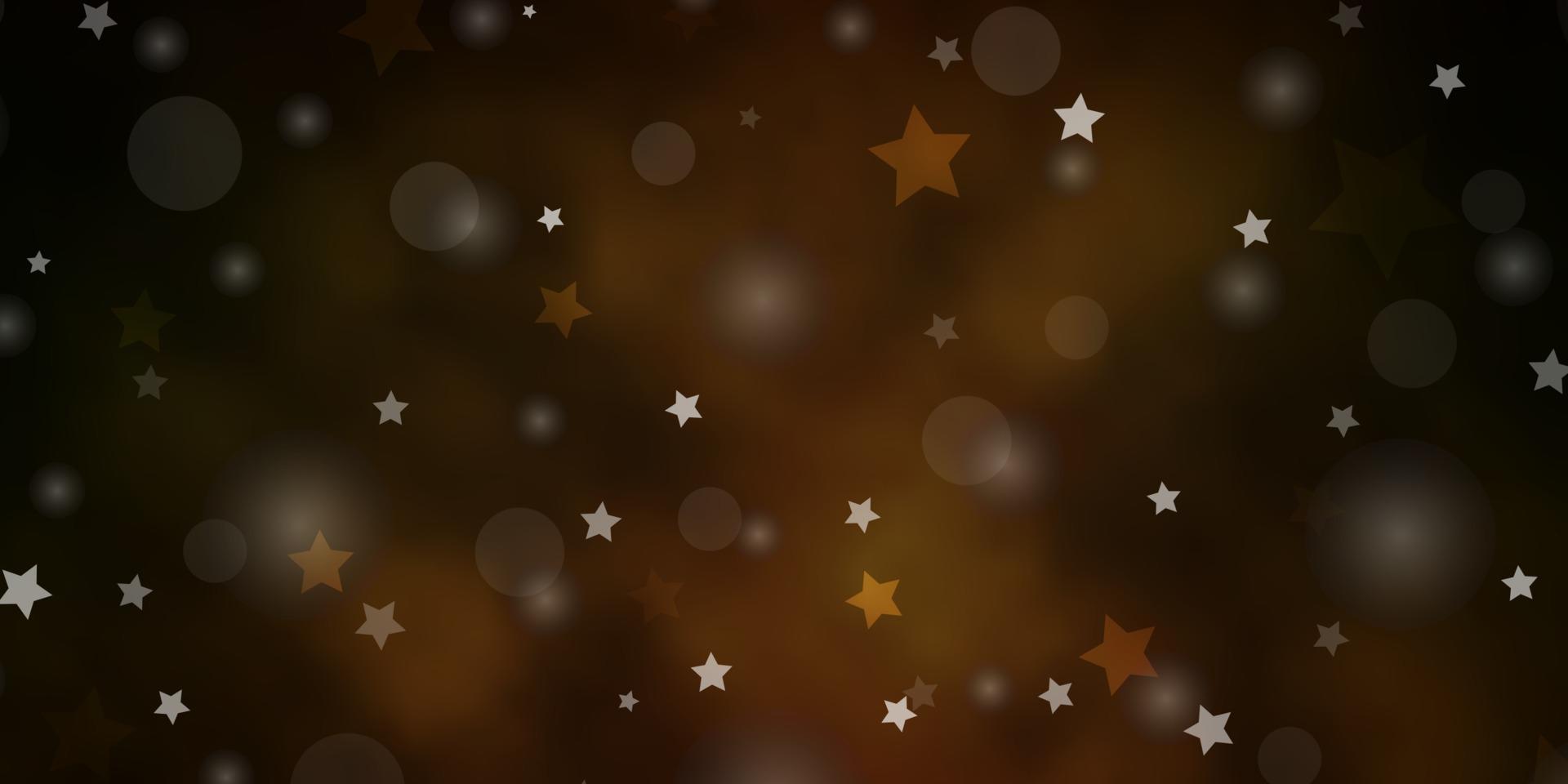 pano de fundo vector verde e amarelo escuro com círculos, estrelas.