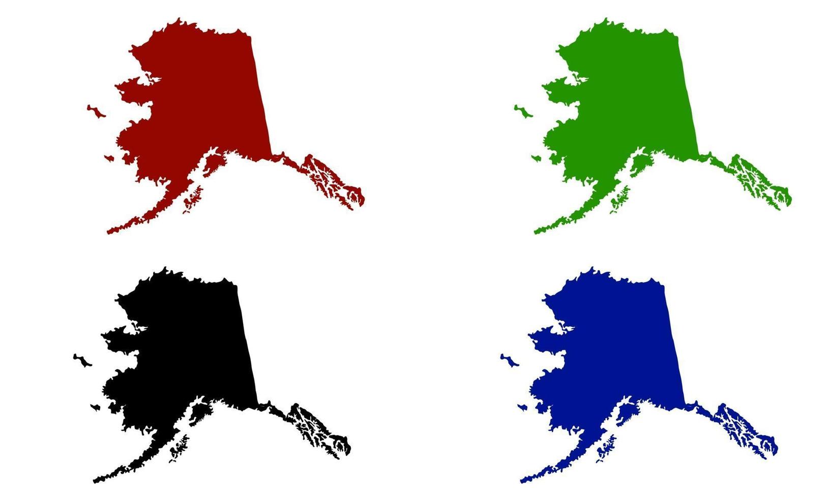 silhueta do mapa do estado do alaska nos estados unidos vetor