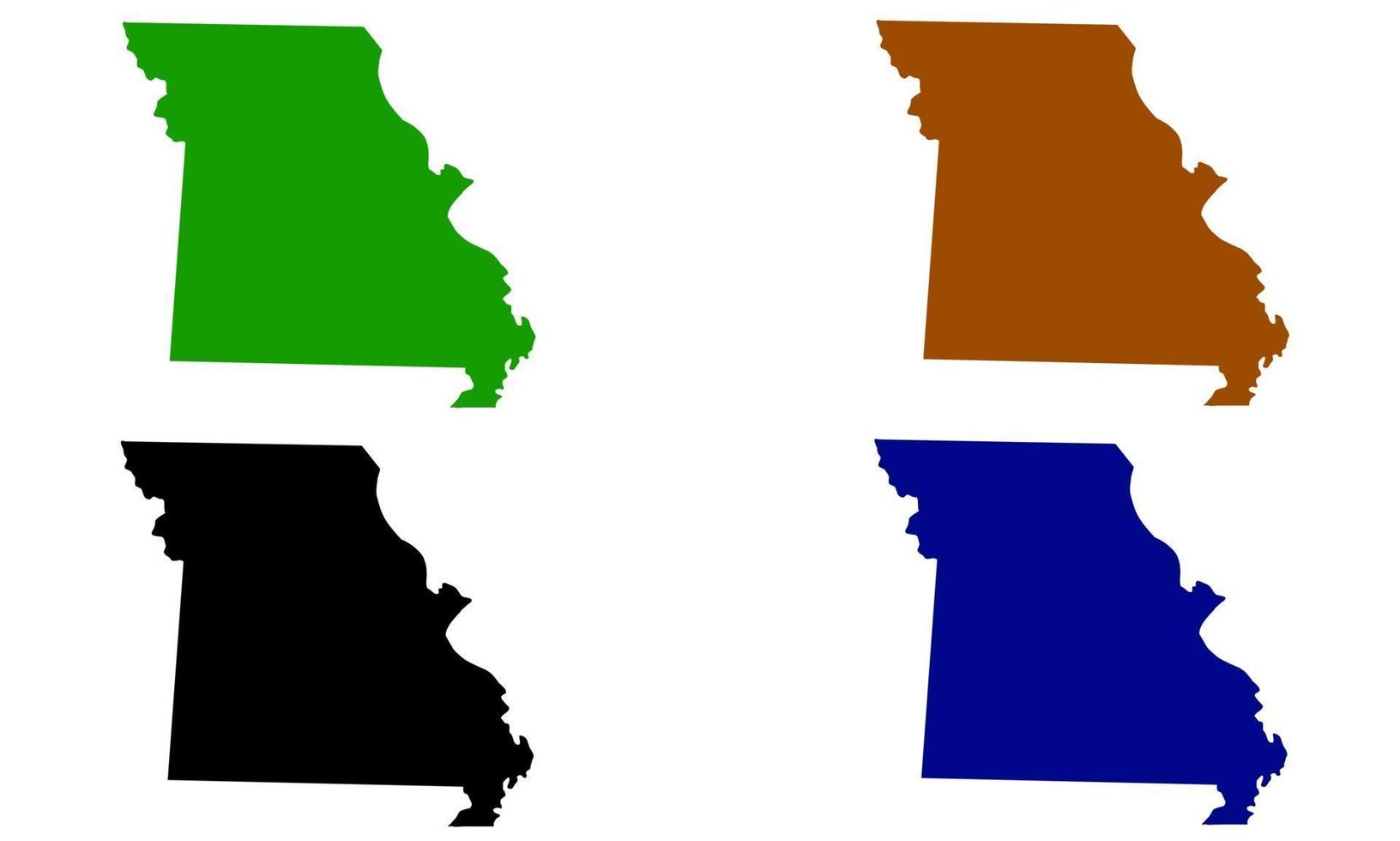 silhueta do mapa do estado de missouri nos estados unidos vetor