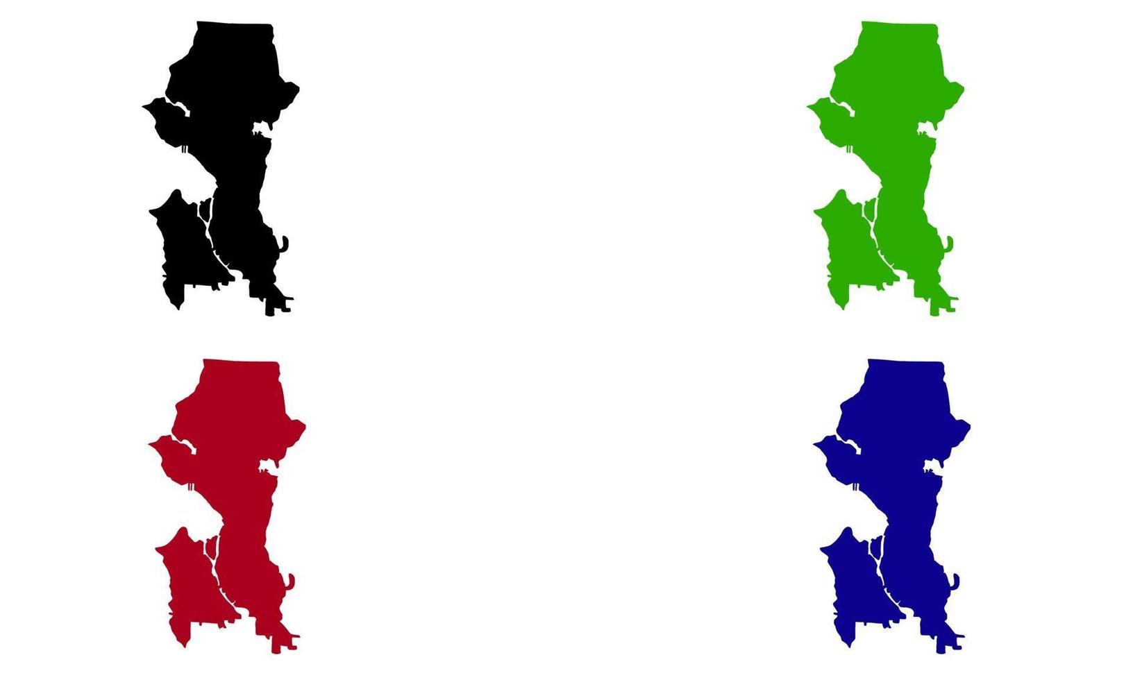 silhueta do mapa da cidade de Seattle em Washington vetor