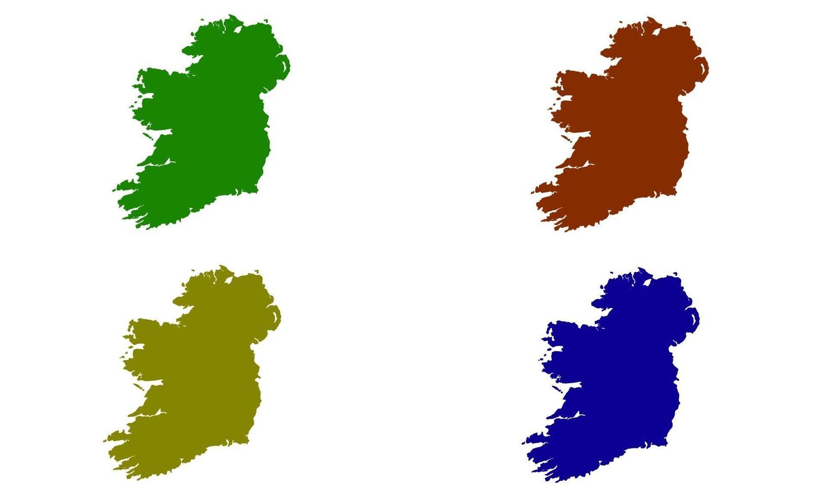 silhueta do mapa do país da irlanda na europa vetor