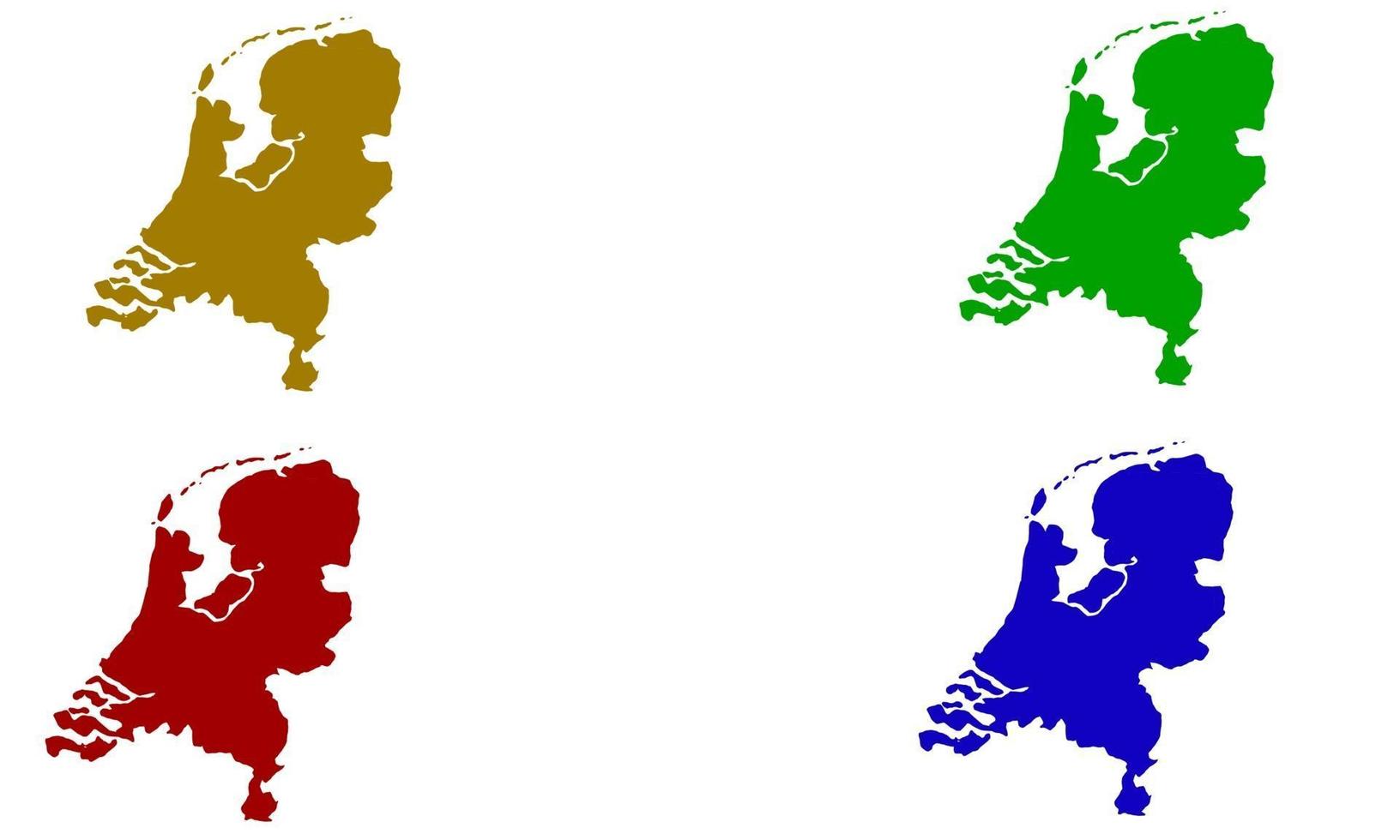 silhueta do mapa da holanda na europa vetor