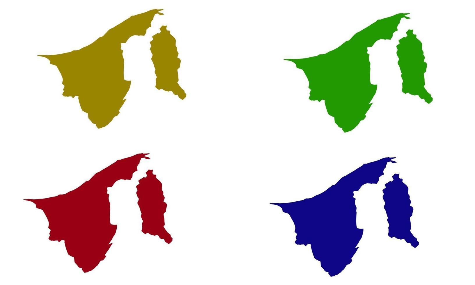 silhueta do mapa do país de brunei darussalam na ásia vetor