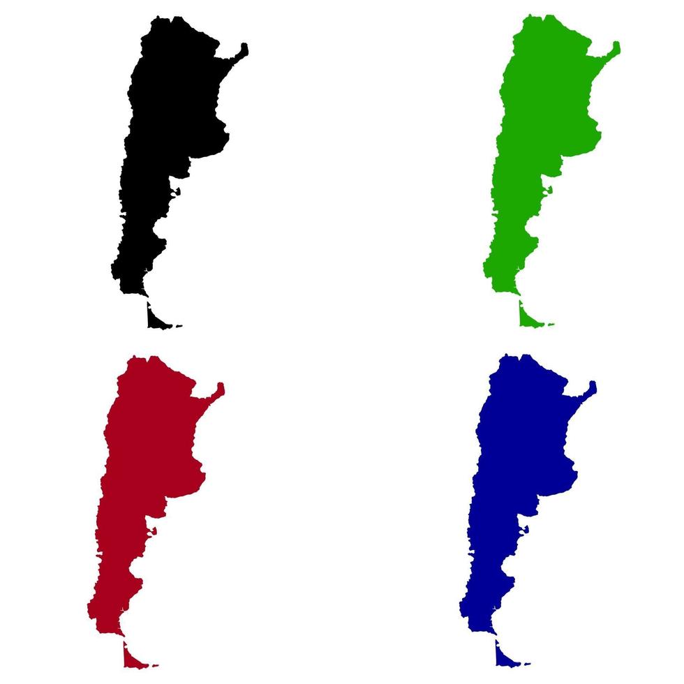 silhueta do mapa do país da argentina na américa vetor