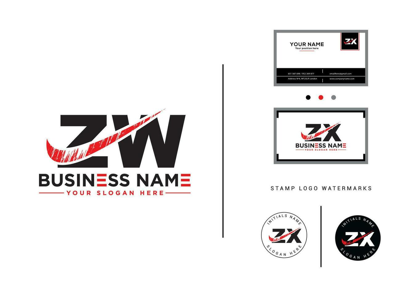 tipografia zw logotipo ícone, criativo luxo zw escova carta logotipo modelo vetor