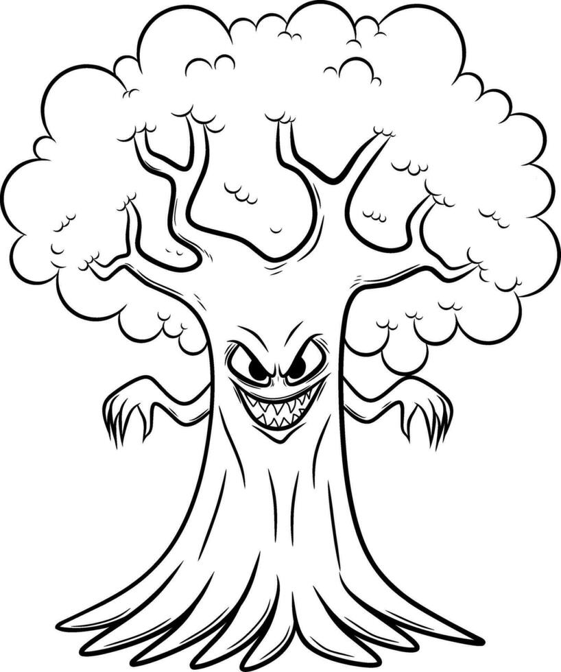 assombrada árvore dia das Bruxas fantasia assusta vetor