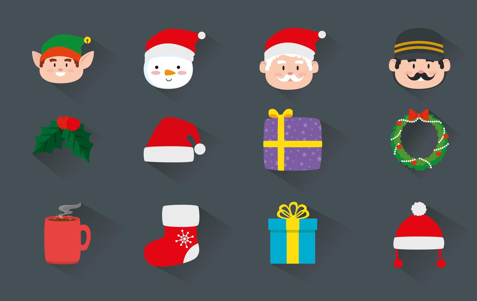 enfeite o natal com decoração e personagens vetor