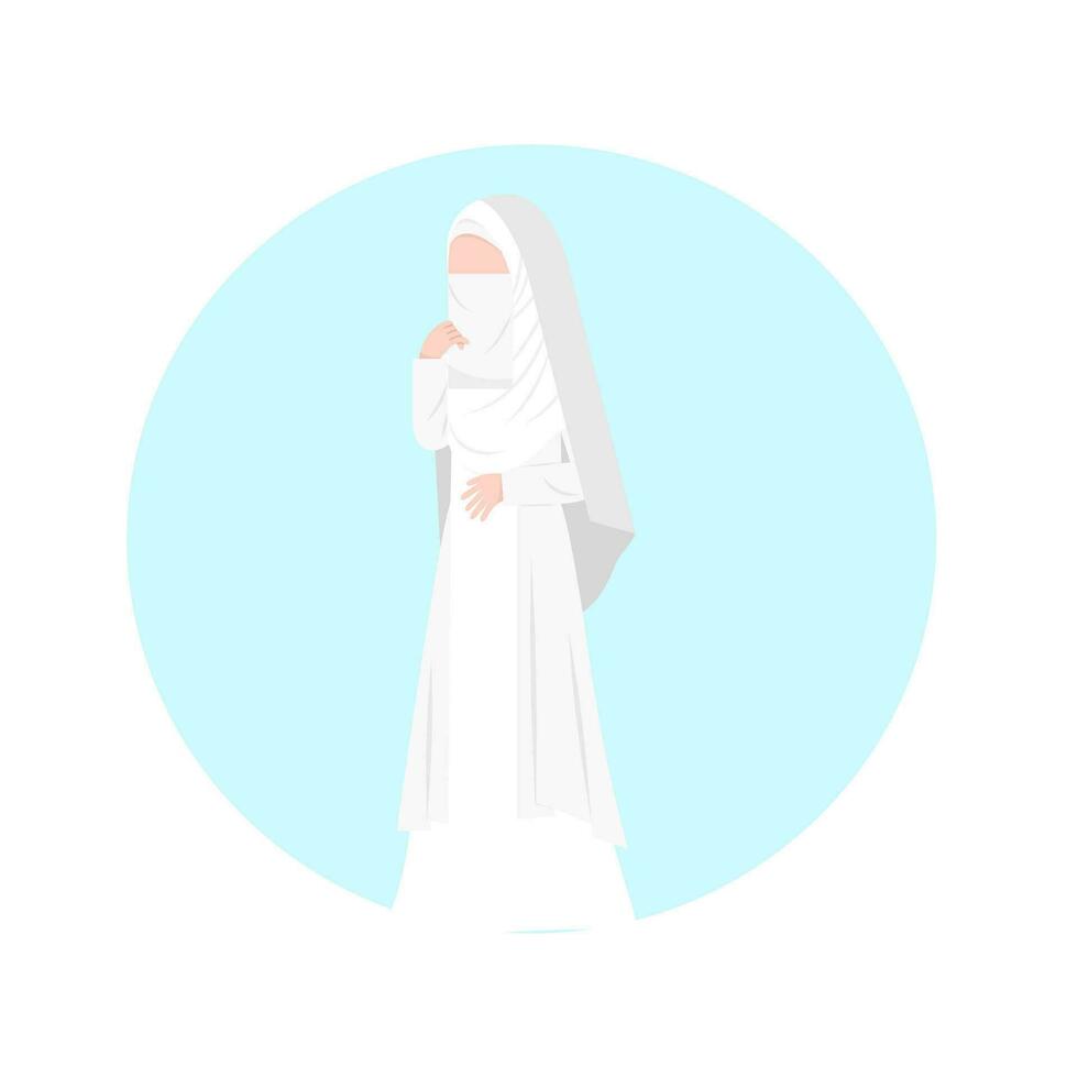 muçulmano noiva vestindo Niqab ilustração vetor