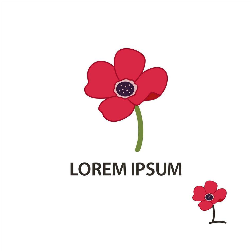 vermelho flor logotipo ilustração vetor Projeto