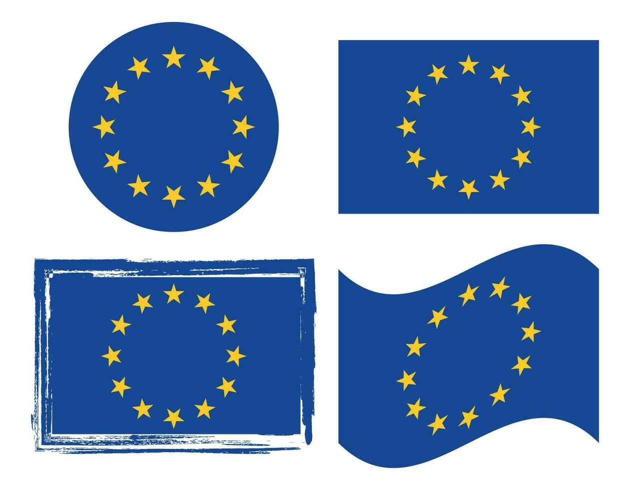 original e simples Europa nacional bandeira UE, bandeira do a europeu União isolado vetor. vetor