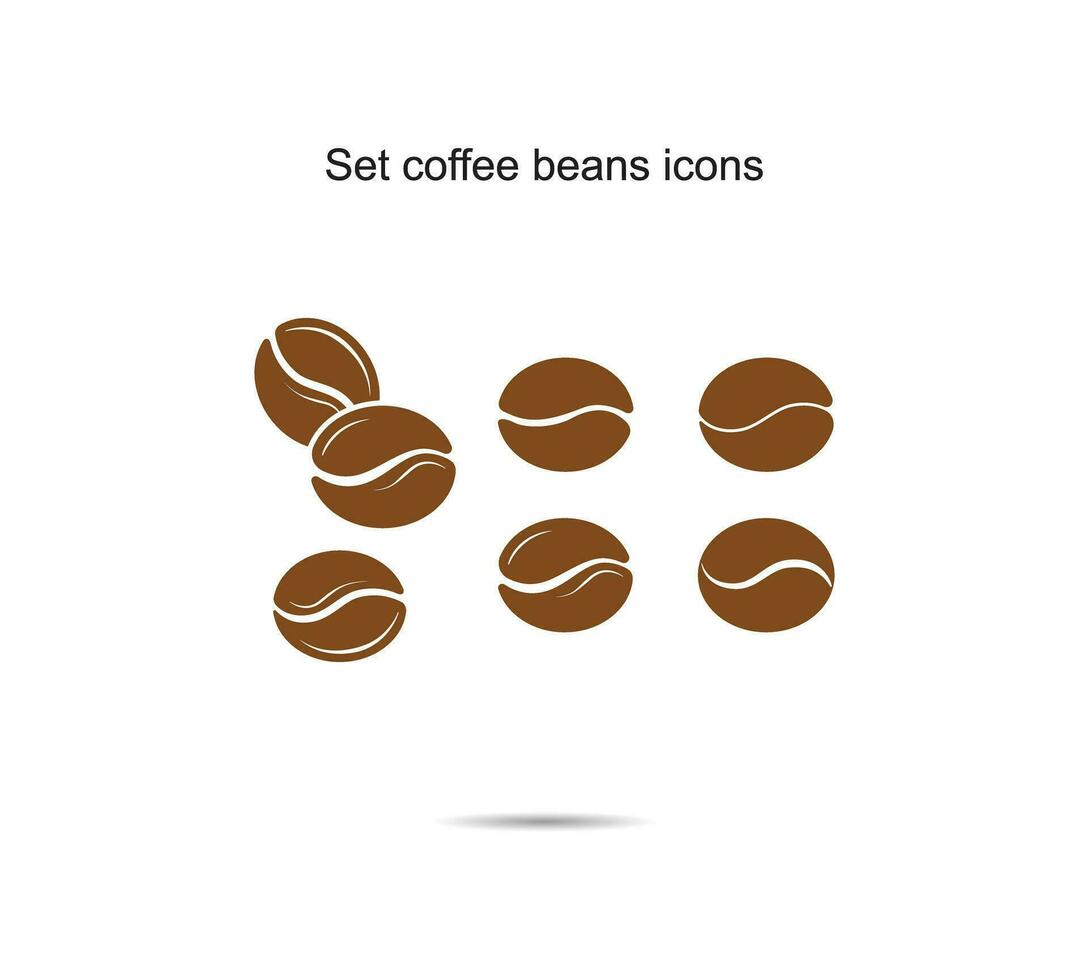 conjunto café feijões ícones vetor