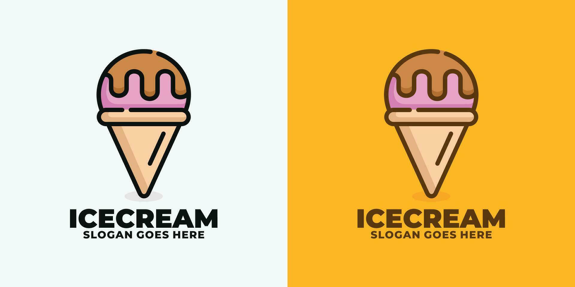 ilustração vetorial de design de logotipo de sorvete vetor
