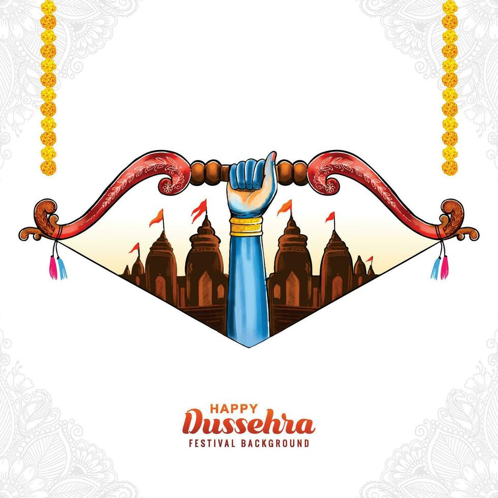 ilustração do arco e seta dentro feliz dussehra festival do Índia vetor