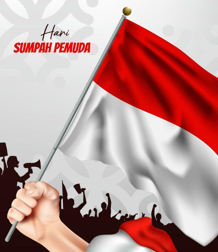 Indonésia juventude juramento dia ilustração vetor