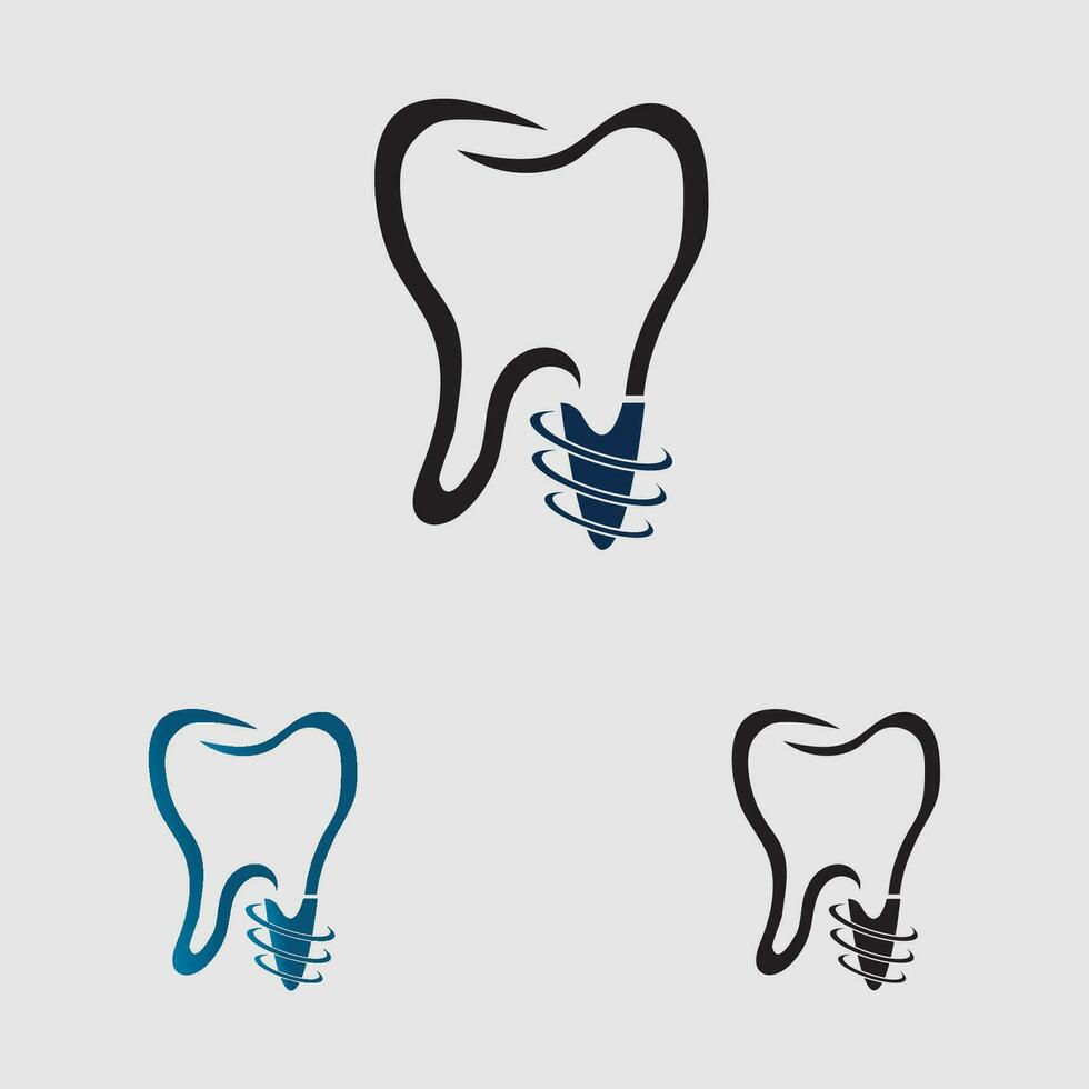 dental implantar logotipo Projeto conceito vetor, dental Cuidado logotipo modelo vetor