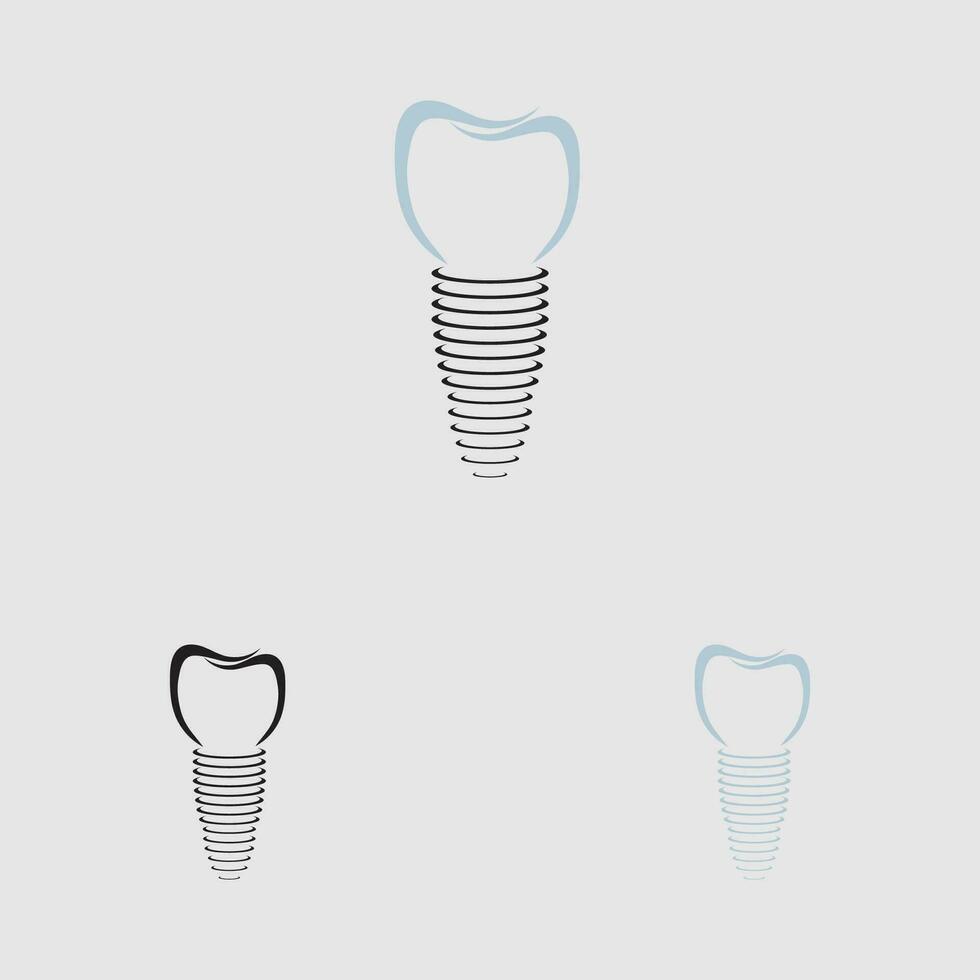 dental implantar logotipo Projeto conceito vetor, dental Cuidado logotipo modelo vetor